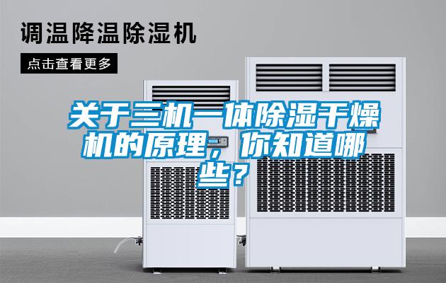 關(guān)于三機(jī)一體除濕干燥機(jī)的原理，你知道哪些？
