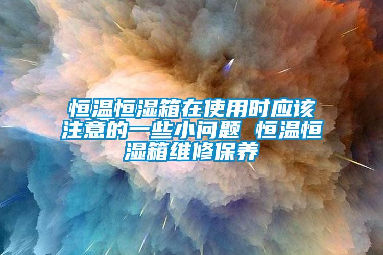 恒溫恒濕箱在使用時應該注意的一些小問題 恒溫恒濕箱維修保養