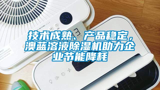 技術(shù)成熟、產(chǎn)品穩(wěn)定,澳藍(lán)溶液除濕機(jī)助力企業(yè)節(jié)能降耗